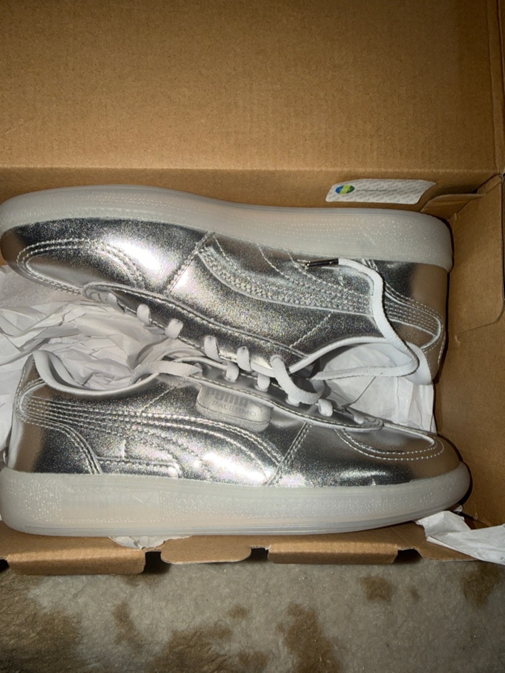 NIB Puma Silver/ Chrome Palermo Sneakers